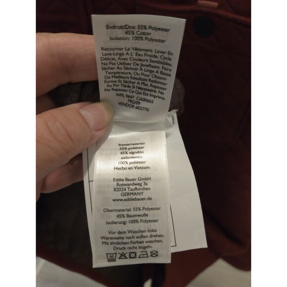 Eddie Bauer Men's NWT Size M Quilted 1/4 Zip Pullover Burgundy Diamond Knit $79 - Picture 11 of 12